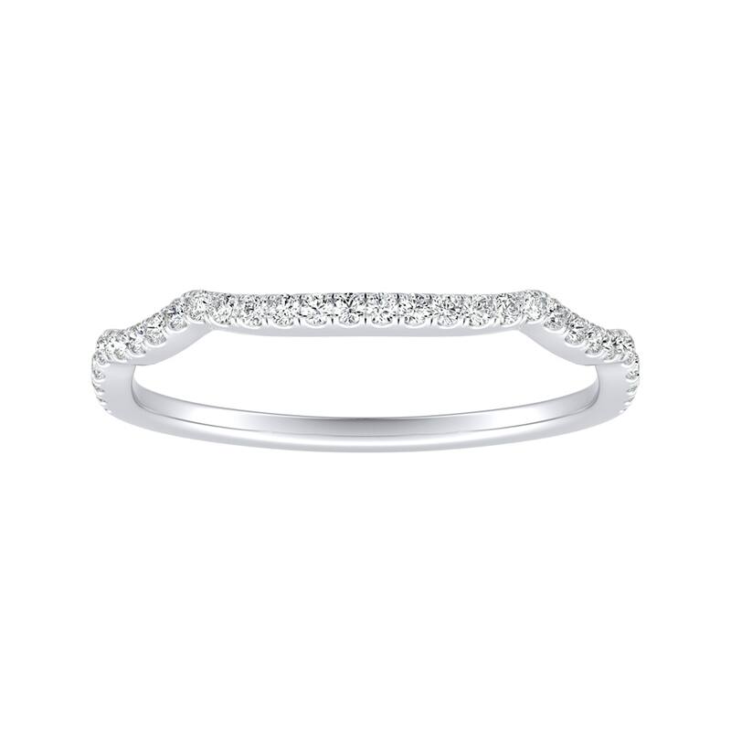 Auriya 1/8ctw Contoured Diamond Wedding Band Platinum