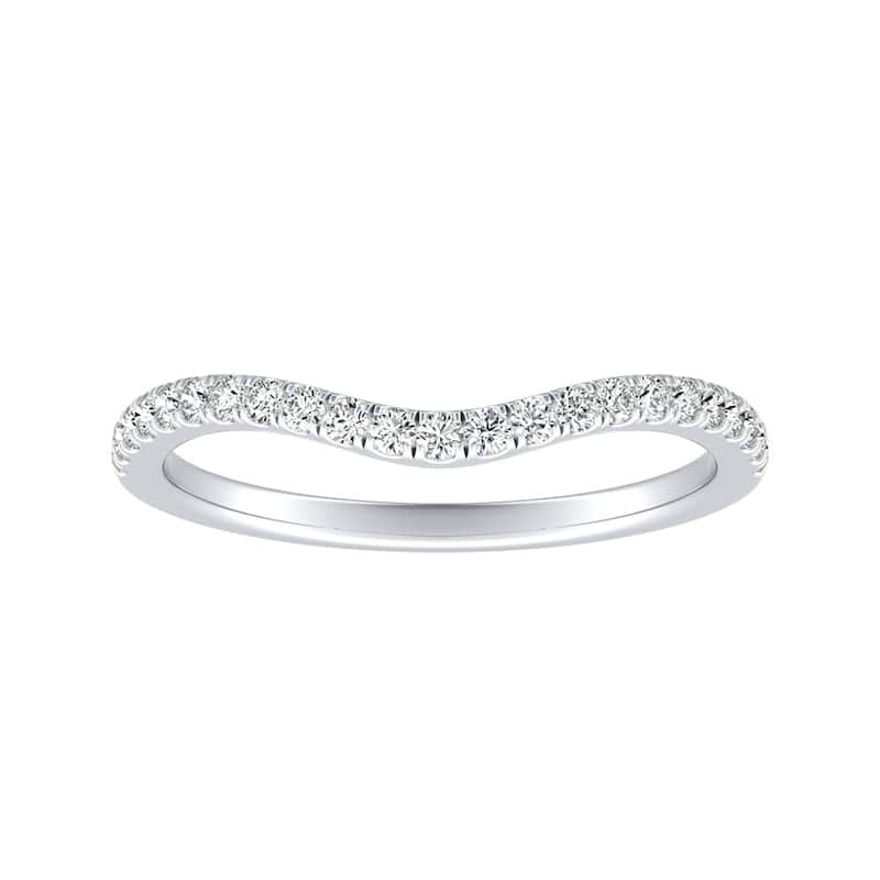 Auriya Platinum 1/5ctw Curved Diamond Wedding Band
