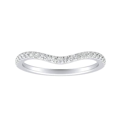 Auriya Platinum 1/5ctw Curved Diamond Wedding Band