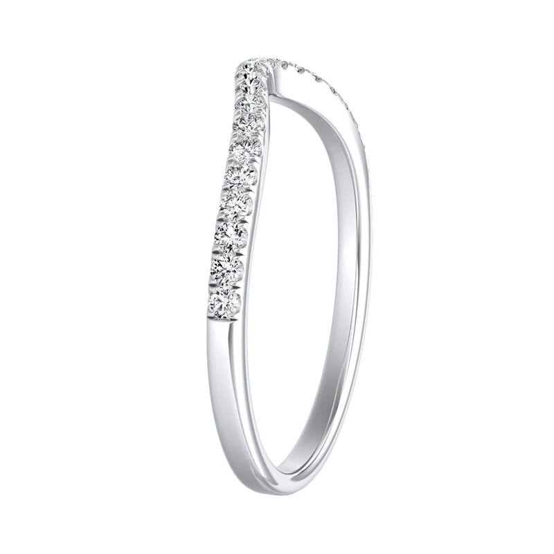 Auriya Platinum 1/5ctw Curved Diamond Wedding Band