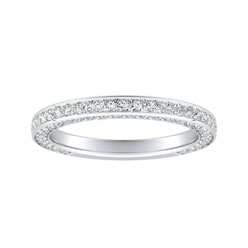 Auriya 18k Gold 1ctw Double Edge Diamond Wedding Band