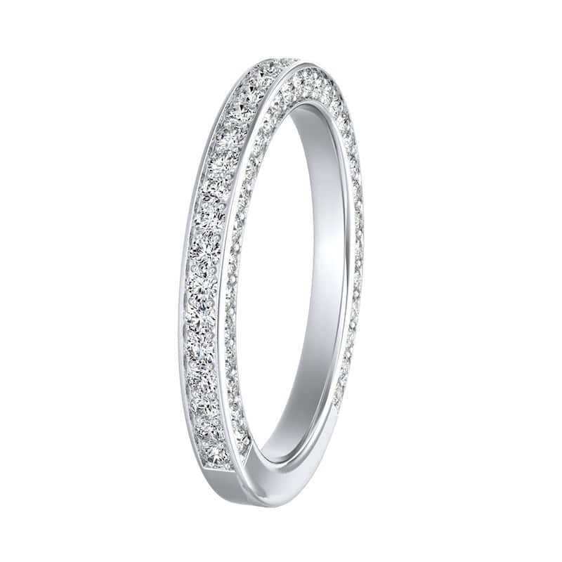 Auriya Platinum 1ctw Double Edge Diamond Wedding Band