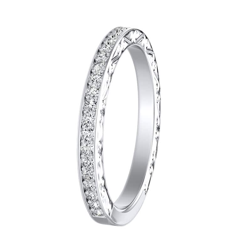 Auriya Side Scroll 1/3ctw Diamond Wedding Band 18k Gold