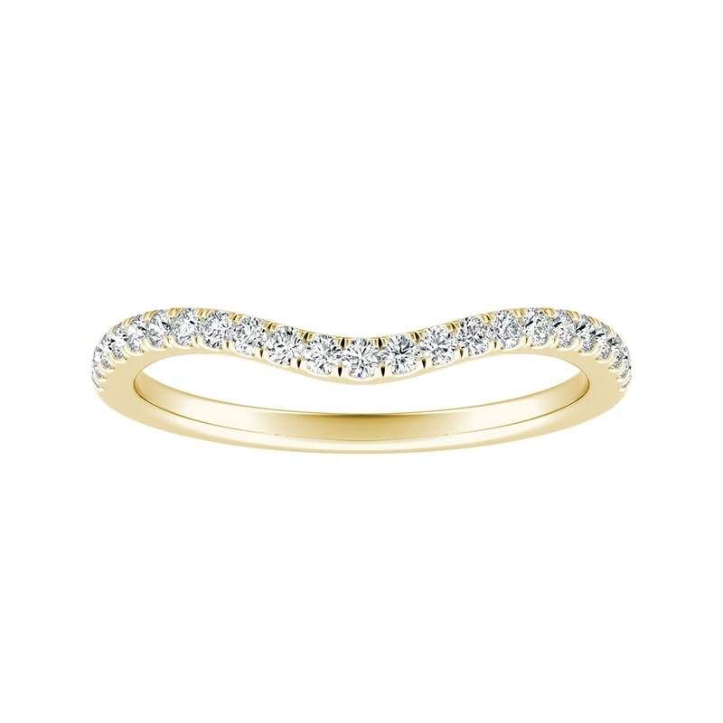 Auriya Contoured 1/5ctw Diamond Wedding Band 18k Gold
