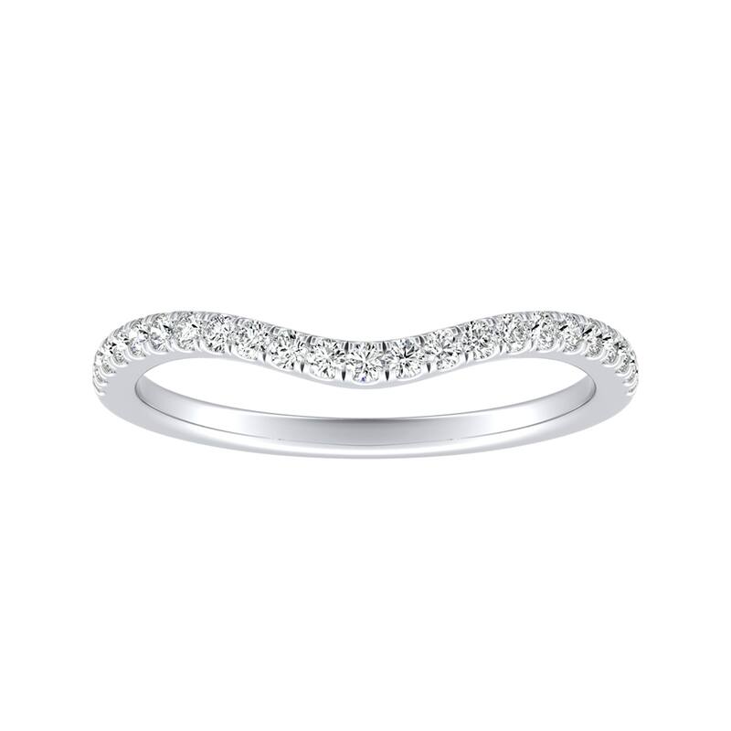 Auriya Contoured 1/5ctw Diamond Wedding Band 18k Gold