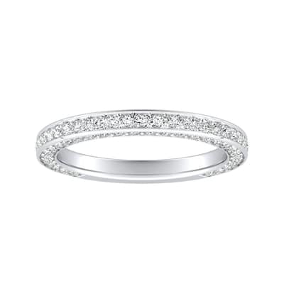 Auriya 14k Gold 1ctw Double Edge Diamond Wedding Band