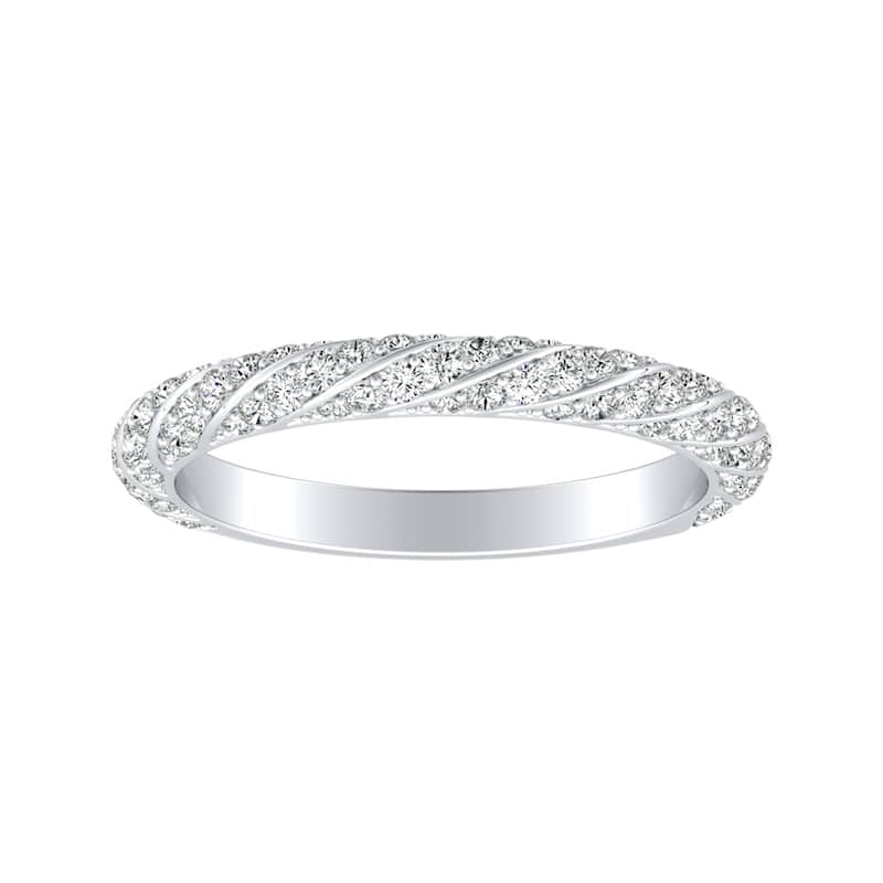 Auriya 18k Gold 1/2ctw Vintage Diamond Wedding Band - 5.5 - White