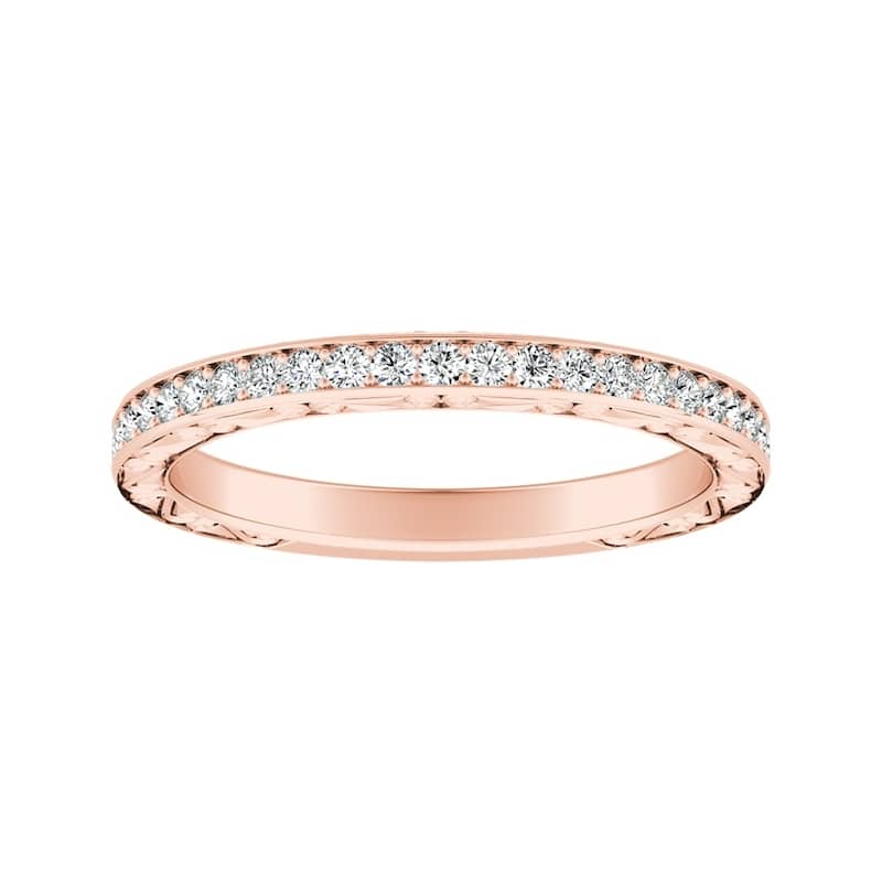 Auriya Side Scroll 1/3ctw Diamond Wedding Band 14k Gold