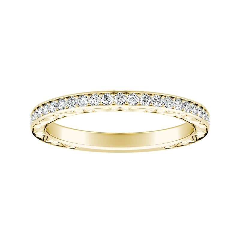 Auriya Side Scroll 1/3ctw Diamond Wedding Band 14k Gold
