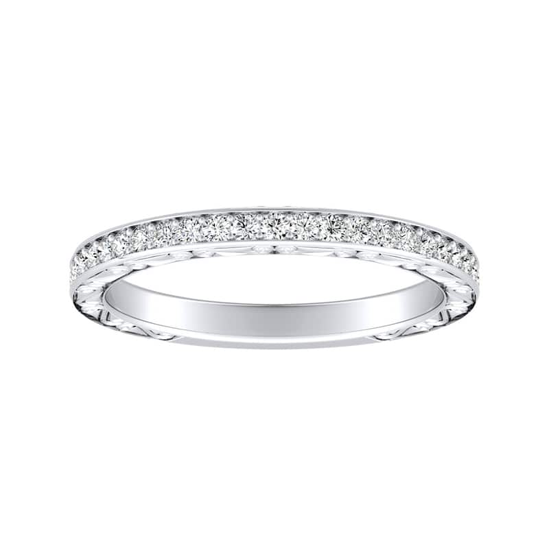 Auriya Side Scroll 1/3ctw Diamond Wedding Band 14k Gold