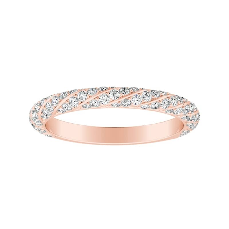 Auriya 14k Gold 1/2ctw Vintage Diamond Wedding Band - 10 - Rose