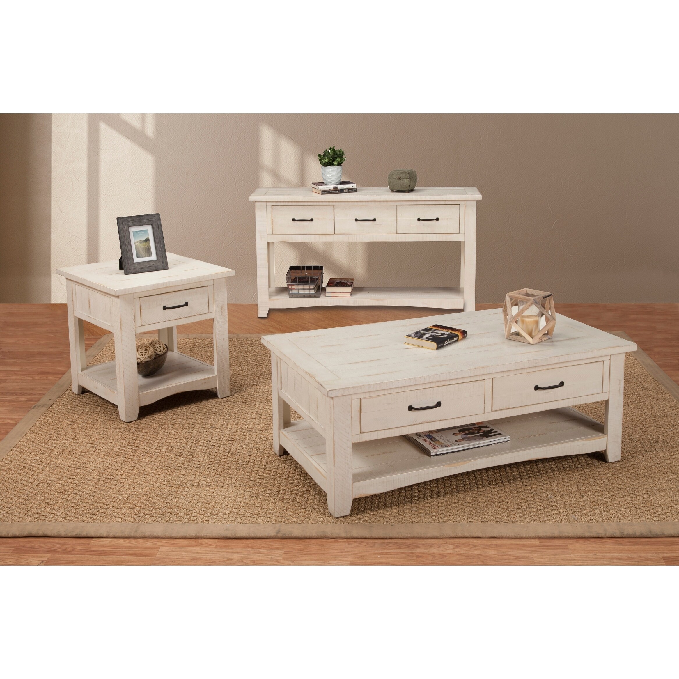 soham solid wood end table with storage