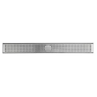 Shower Square Drain 4 inch - 2 in 1 Reversible Tile Insert & Flat Grate Brushed Stainless Steel Finish