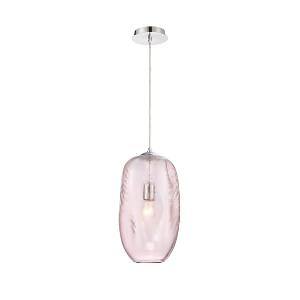 slide 2 of 3, Eurofase Labria Large Glass Pendant in Pink - 17" high x 9.50" in diameter - 17" high x 9.50" in diameter