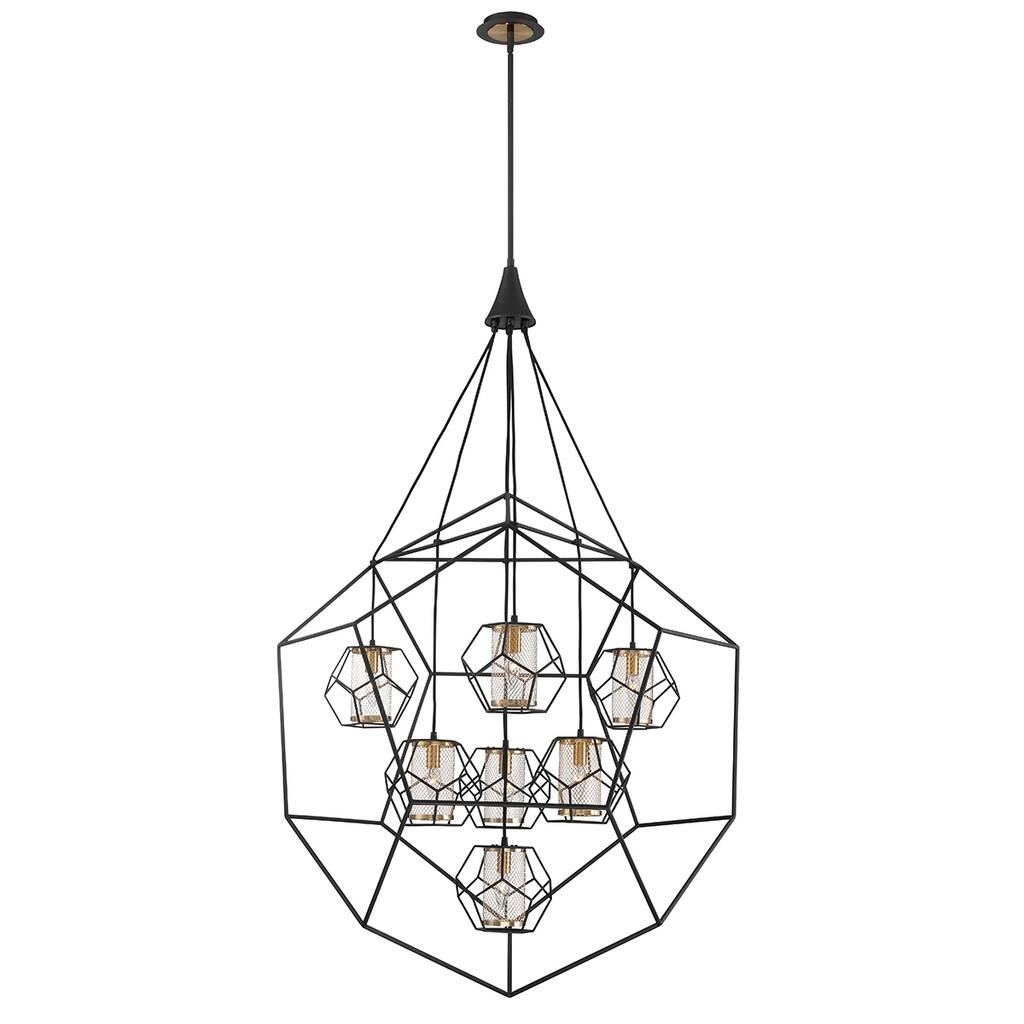 Eurofase Bettino Caged 7-Light Chandelier - 33702-018 - 62" high x 38" in diameter - 62" high x 38" in diameter
