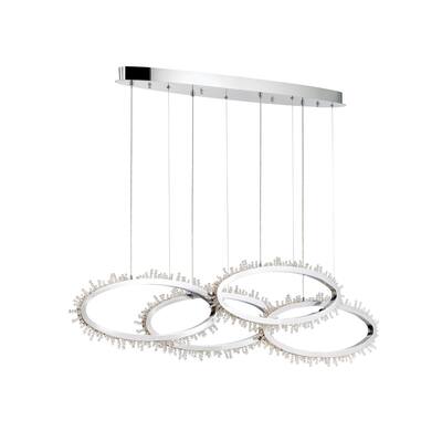 Eurofase Scoppia 4 Ring LED Linear Chandelier - 33731-018 - 17.5" high x 50.5" long x 5.5" wide
