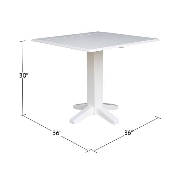 Square Dual Drop Leaf Dining Table In White Square Dual Drop Leaf Dining Table