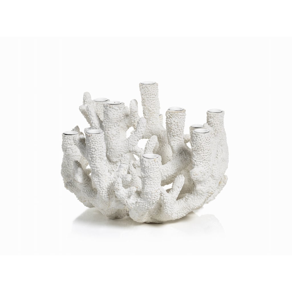 12-Tier "Cayo" Coral Polyresin Taper Candle Holder