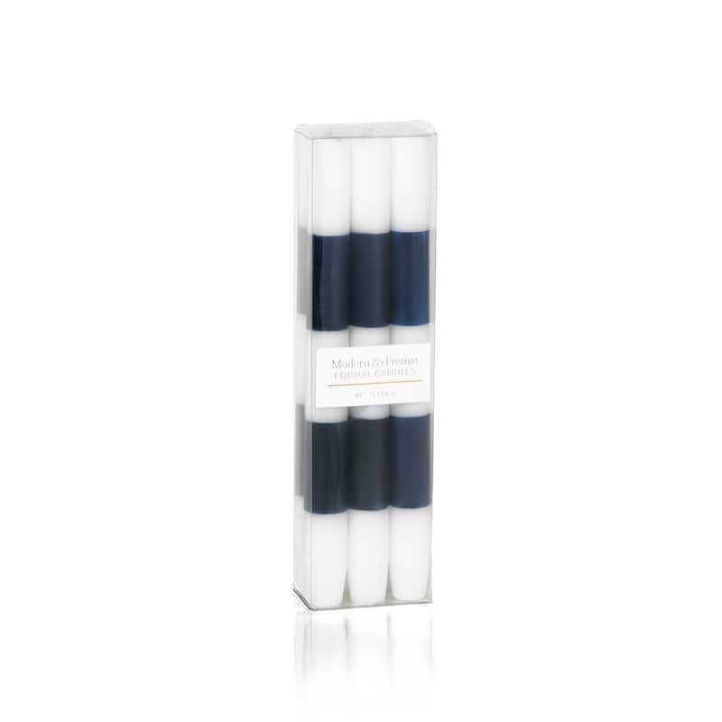 "Modern & Festive" Formal Candle Set, Blue (Set of 12)