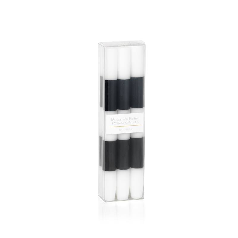 "Modern & Festive" Formal Candle Set, Black (Set of 12)