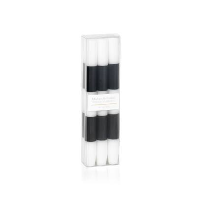 "Modern & Festive" Formal Candle Set, Black (Set of 12)