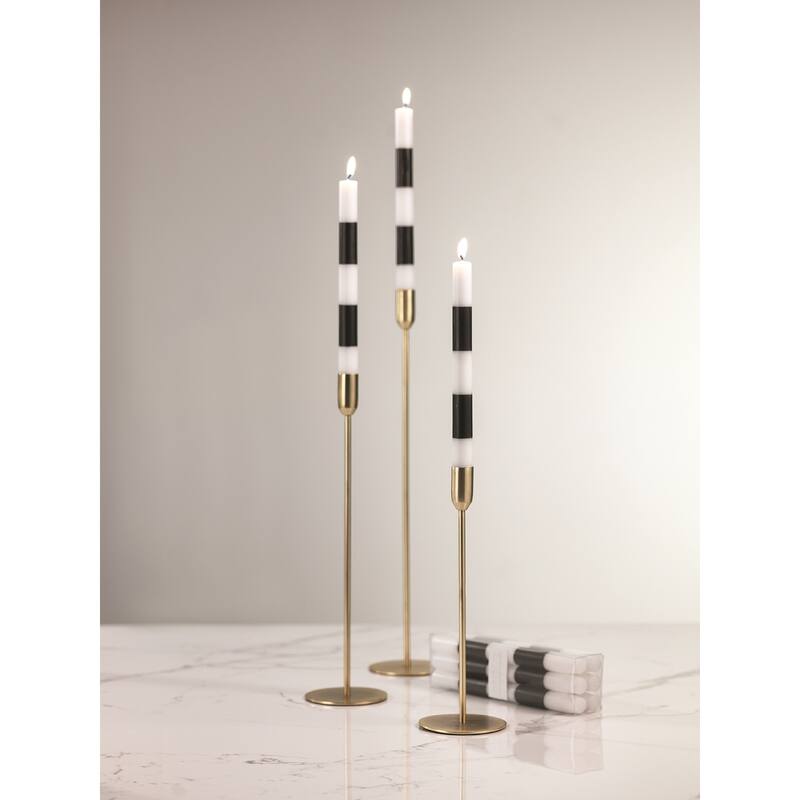 "Modern & Festive" Formal Candle Set, Black (Set of 12)