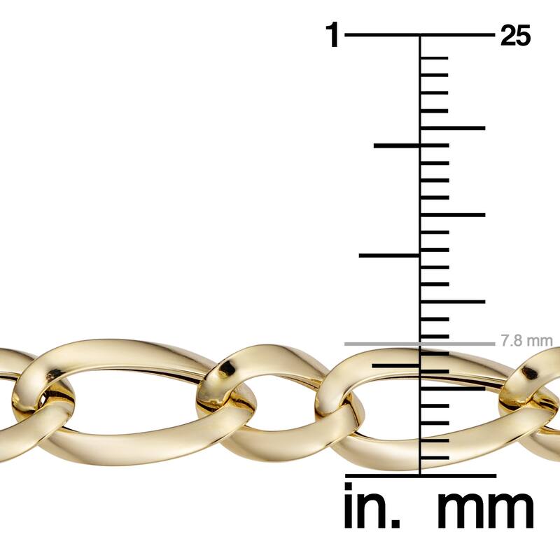 Fremada Italian 14k Yellow Gold Alternate Oval Links Necklace (7.3millimeters wide x 18 inches long)