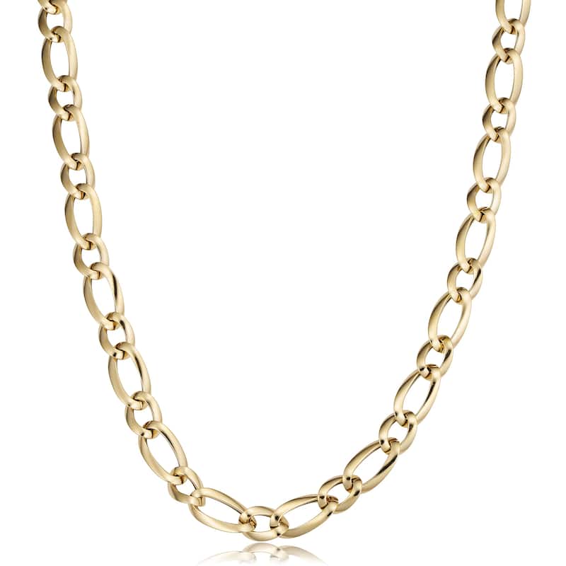 Fremada Italian 14k Yellow Gold Alternate Oval Links Necklace (7.3millimeters wide x 18 inches long)