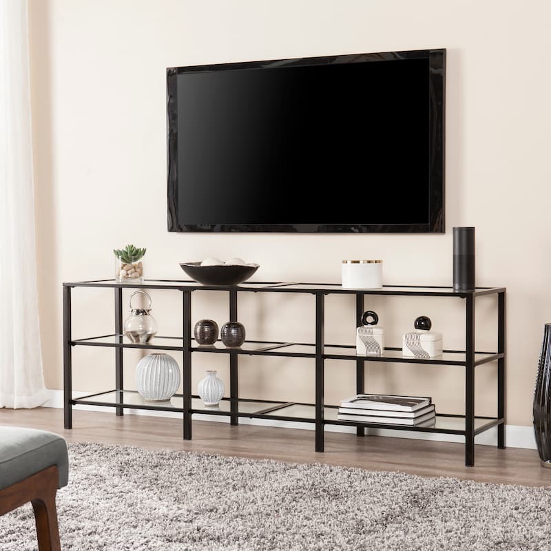 SEI Furniture Liberty Metal and Glass Media TV Stand for TV's up to 68" - Black