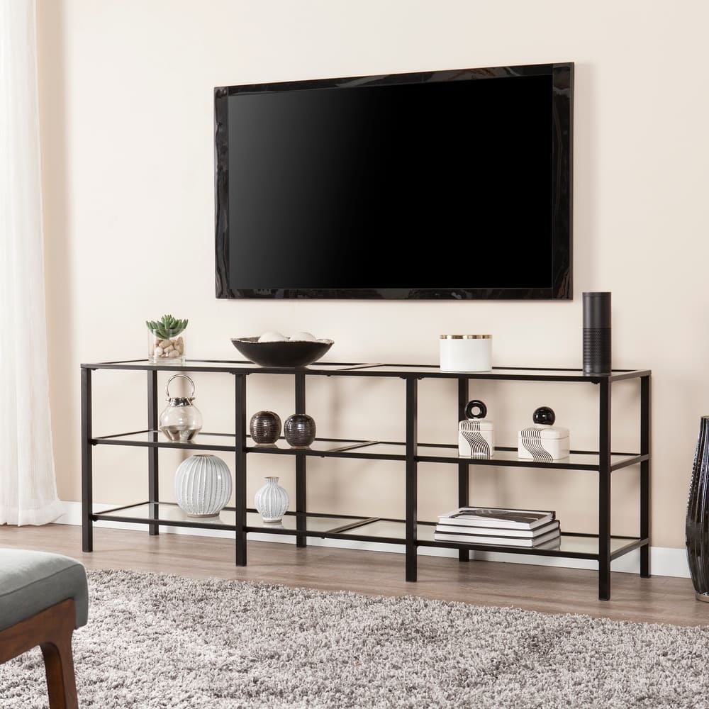 SEI Furniture Liberty Metal and Glass Media TV Stand for TV's up to 68"