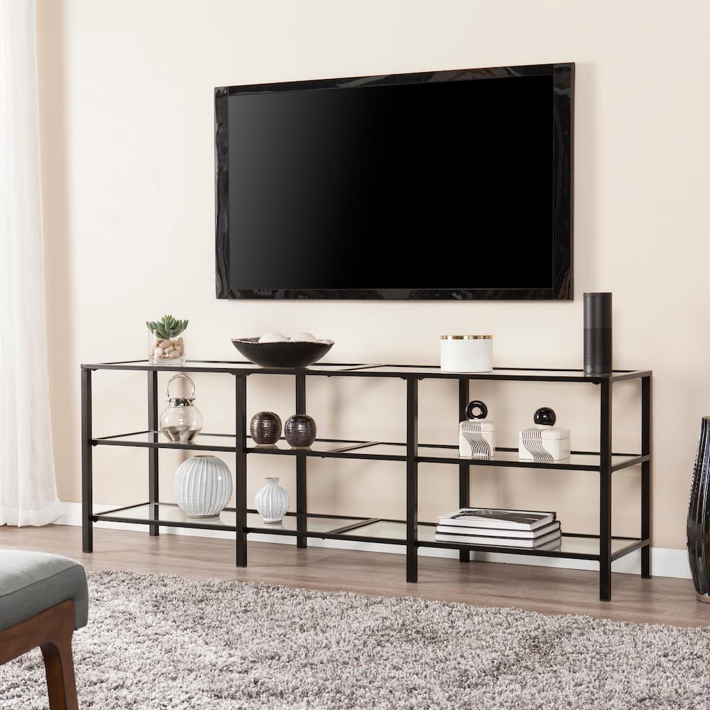 SEI Furniture Liberty Metal and Glass Media TV Stand for TV's up to 68"