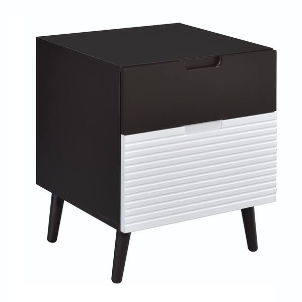 Shop Urban Designs Two Tone 2 Drawer Nightstand Espresso White Free Shipping Today Overstock 20710161