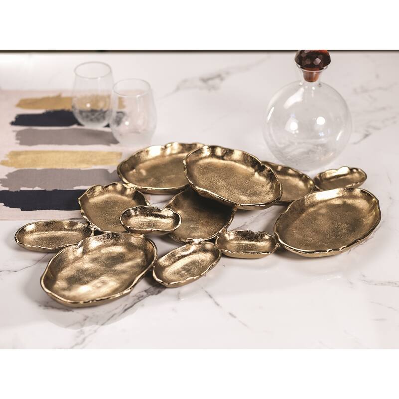 12-Tier Cluster Oval Serving Bowl, Gold