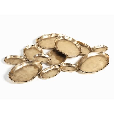 12-Tier Cluster Oval Serving Bowl, Gold