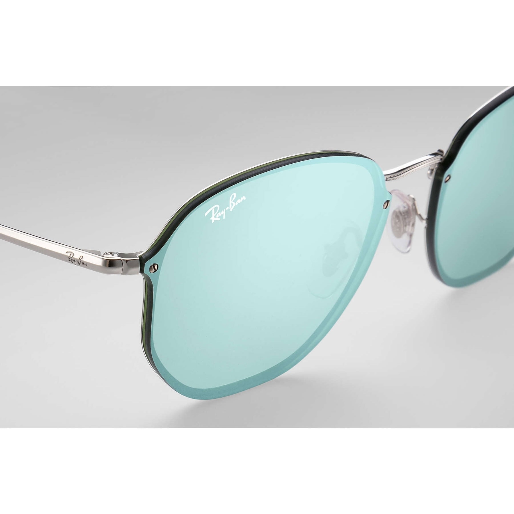 ray ban hexagonal silver mirror