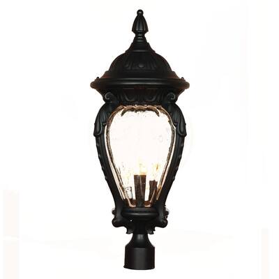 Nottingham 4-light/26-inch Matte Black Outdoor Post Mount