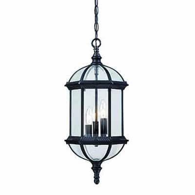 Dover 3-light Matte Black Outdoor Hanging Lantern