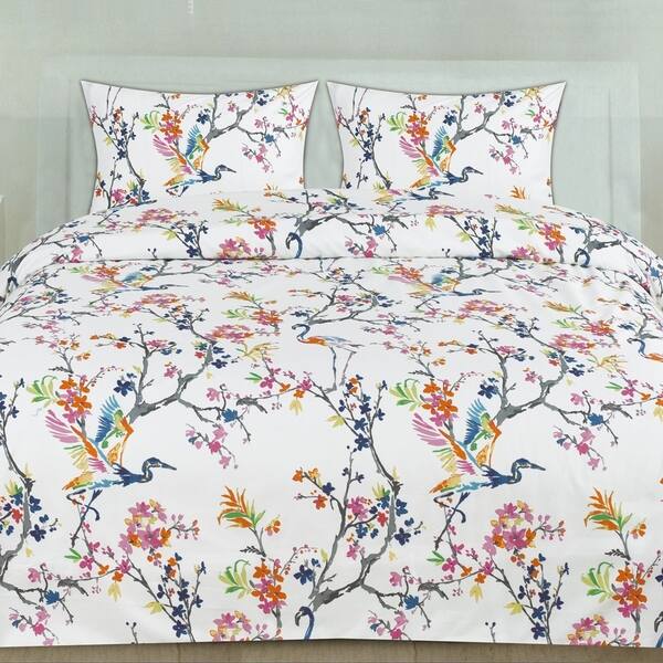 Shop Botanical 3 Piece Patterned Duvet Set Full Queen King