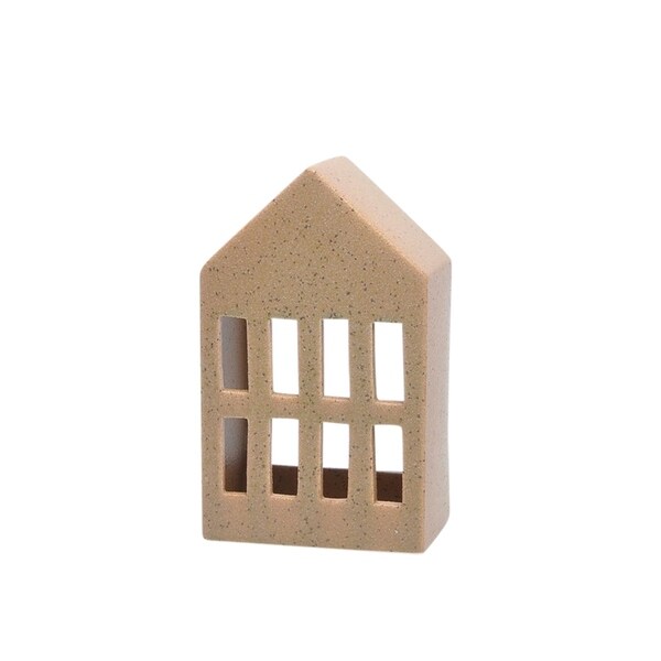 Sagebrook Home CERAMIC CANDLE LANTERN, BEIGE