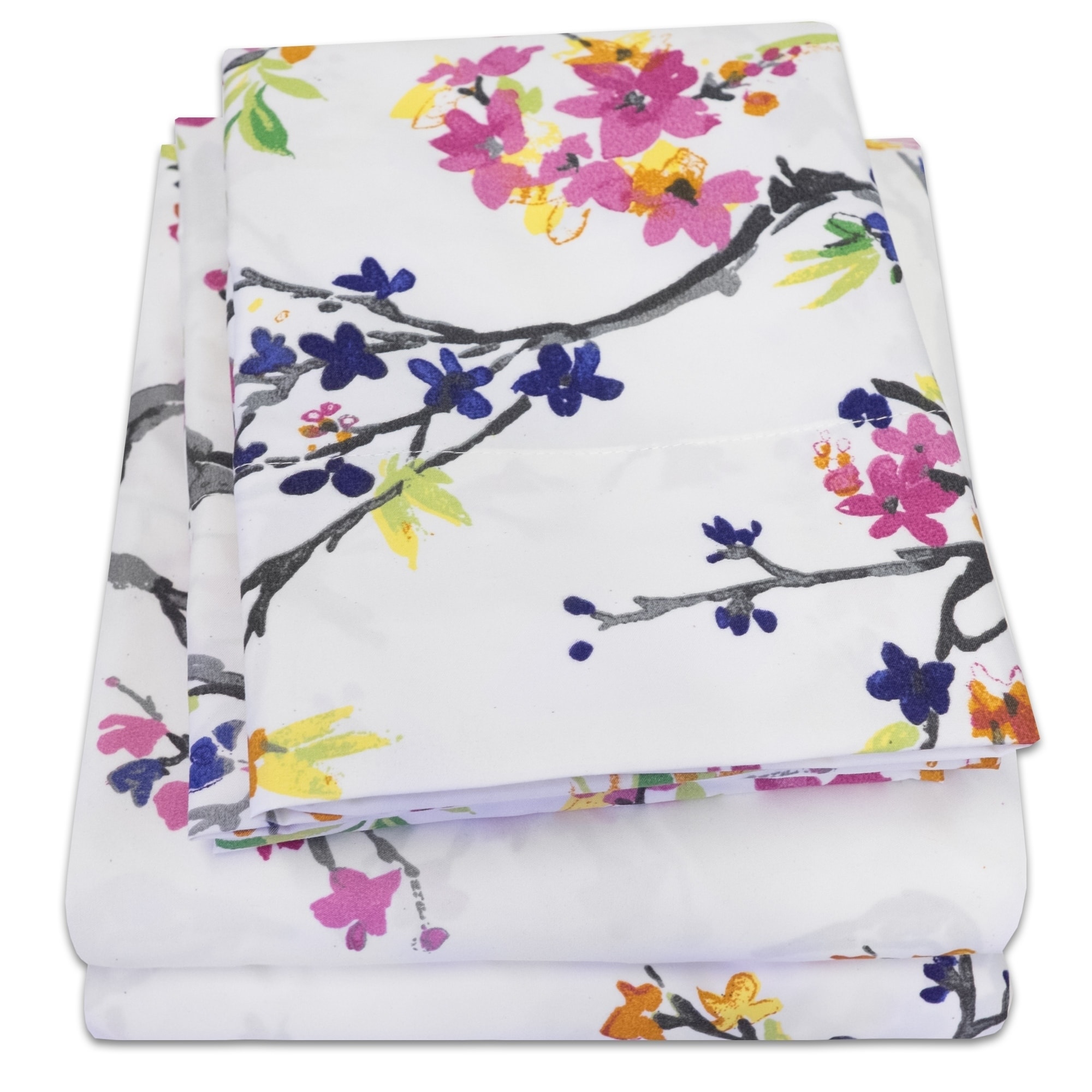 Botanical 4-Piece Patterned Deep Pocket Bed Sheet Set - Picture 8 of 15