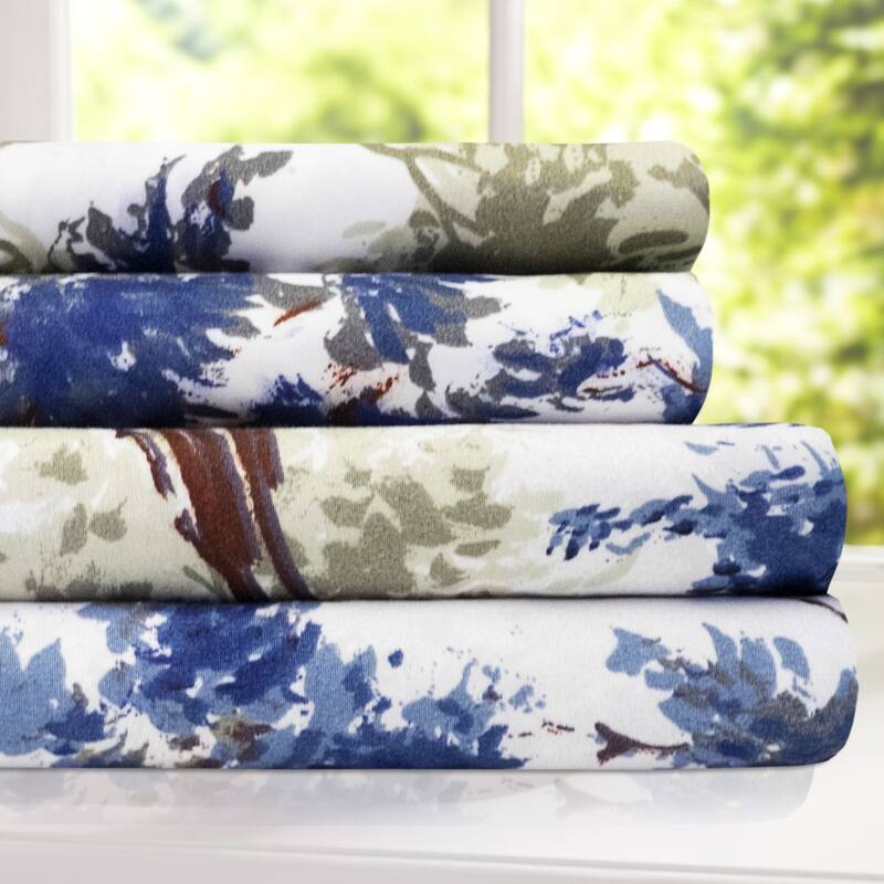 Florence 4Piece Patterned Deep Pocket Bed Sheet Set Bed Bath