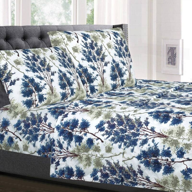 Florence 4Piece Patterned Deep Pocket Bed Sheet Set Bed Bath