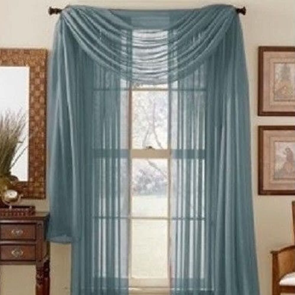 Shop Solid One Panel Sheer Curtain Window Drape 54 X 84 Slate