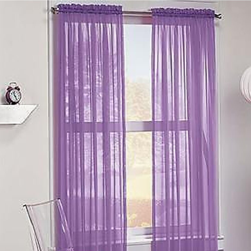 Shop Solid One Panel Sheer Curtain Window Drape 54 X 84 Lilac
