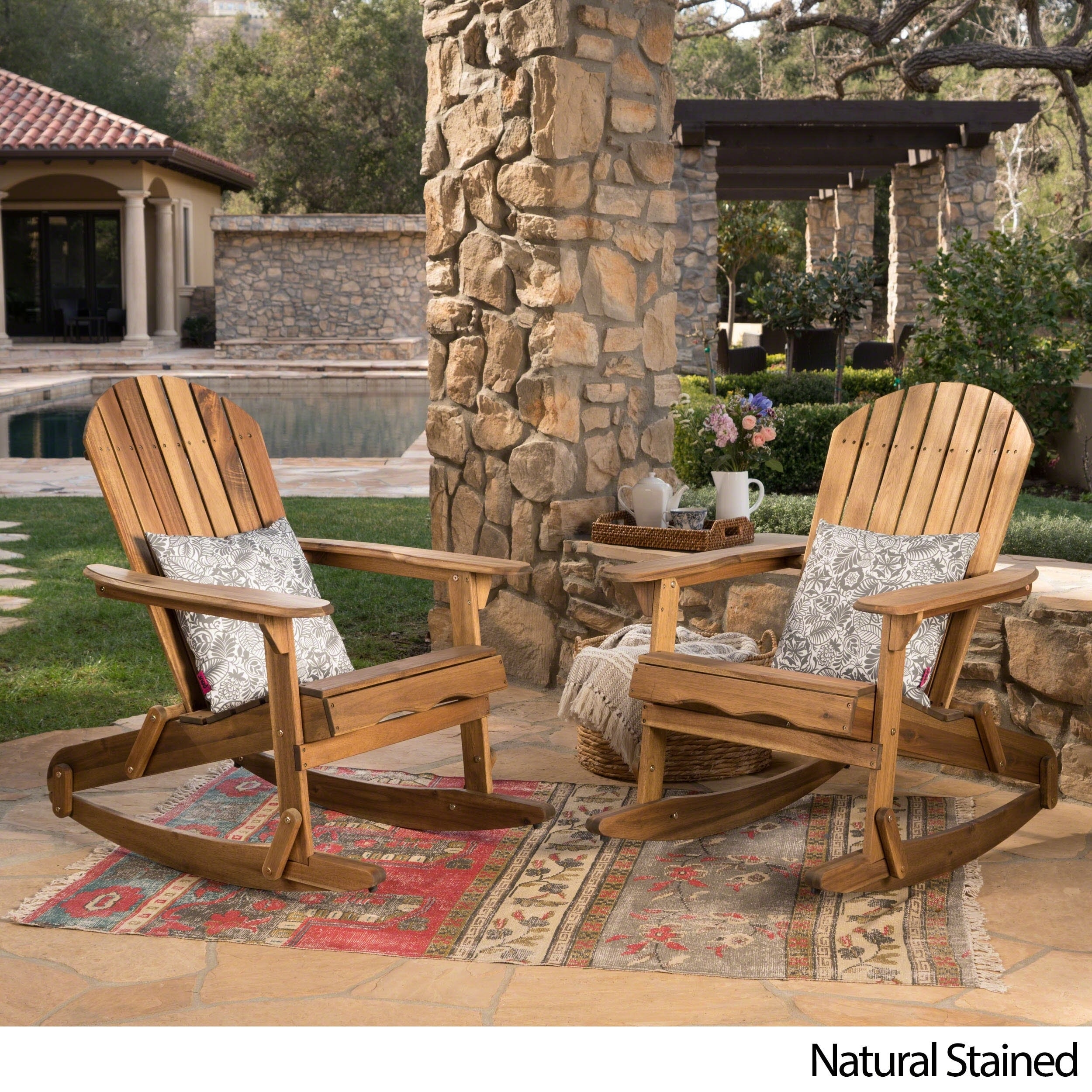 Shop Malibu Outdoor Adirondack Rocking Chair Set Of 2 By