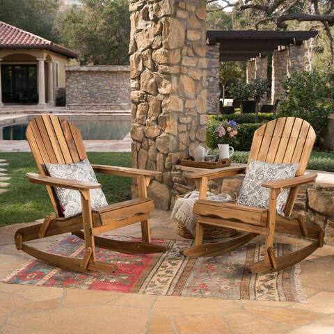 Malibu Outdoor Adirondack Rocking Chair (Set of 2) by Christopher Knight Home
