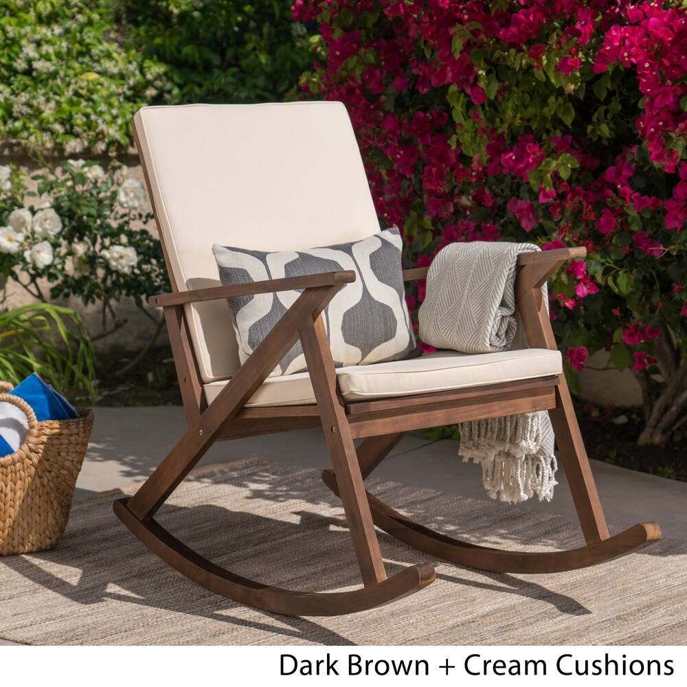 Gus Outdoor Wood Rocking Chair by Christopher Knight Home