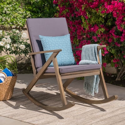 Gus Outdoor Wood Rocking Chair by Christopher Knight Home