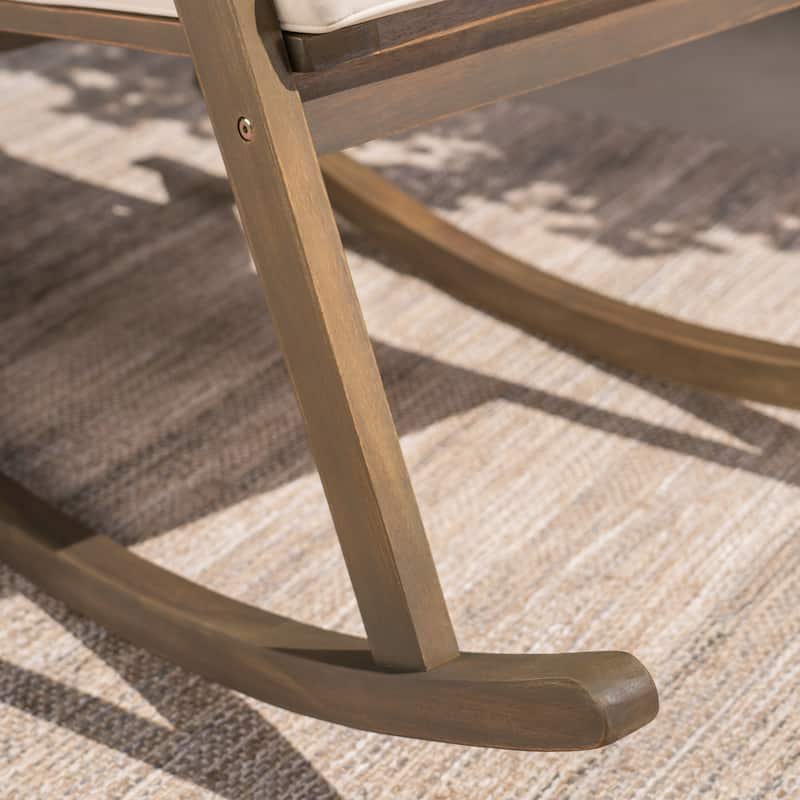 Gus Outdoor Wood Rocking Chair by Christopher Knight Home