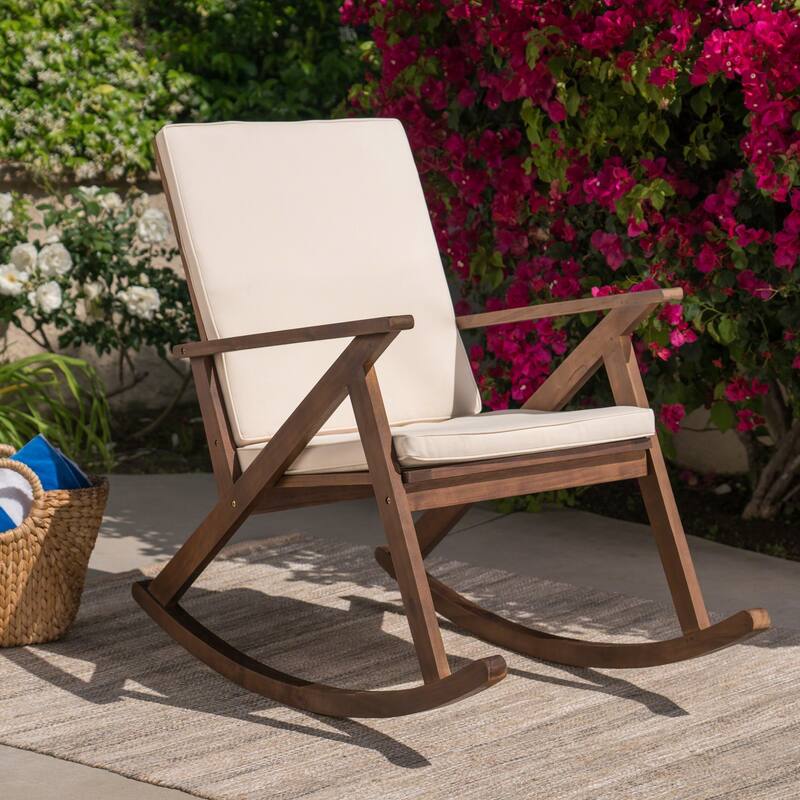 Gus Outdoor Wood Rocking Chair by Christopher Knight Home